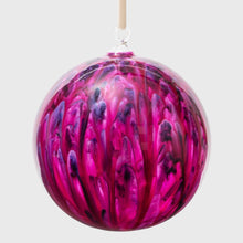Load image into Gallery viewer, Feather paint large glass balls, magenta, set of two