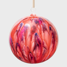 Load image into Gallery viewer, Feather paint large glass balls, red, set of two