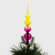 Load image into Gallery viewer, Glass bubble ombre tree topper, pink and citrine