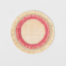 Load image into Gallery viewer, Ruffle edge straw coasters, pink