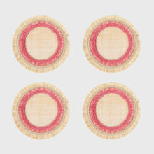 Load image into Gallery viewer, Ruffle edge straw coasters, pink