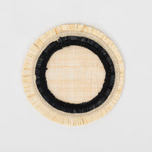 Load image into Gallery viewer, Ruffle edge straw coasters, black