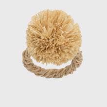 Load image into Gallery viewer, Straw pompom napkin rings, natural, set of four