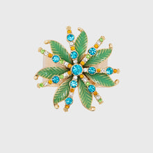 Load image into Gallery viewer, Deco palm napkin rings, green, set of four