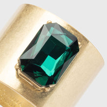 Load image into Gallery viewer, Single gem napkin rings, emerald, set of two