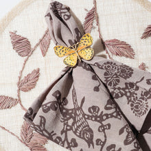 Load image into Gallery viewer, Garden print napkin, mocha, set of two