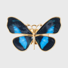 Load image into Gallery viewer, Painterly butterfly napkin rings, blue, set of four