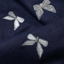 Load image into Gallery viewer, Bow extra large table runner, dark navy