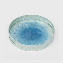Load image into Gallery viewer, Large ombre capiz tray, blue
