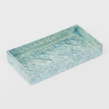 Load image into Gallery viewer, Capiz trays, aqua blue , set of two