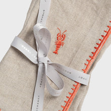 Load image into Gallery viewer, Lobster embroidered dinner napkins, flax, set of two