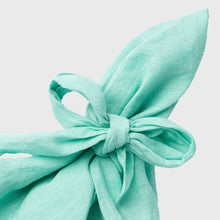 Load image into Gallery viewer, Bow linen napkin, mint, set of two