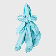 Load image into Gallery viewer, Bow linen napkin, aqua, set of two