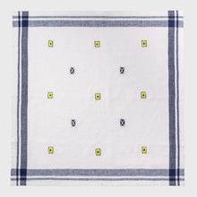 Load image into Gallery viewer, Nautical embroidered dinner napkin, cream, set of four