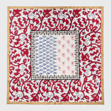 Load image into Gallery viewer, Joyful block print napkin, red, set of two