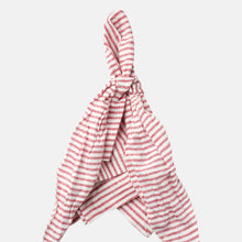 Load image into Gallery viewer, Bow linen napkin, red stripe, set of two