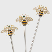 Load image into Gallery viewer, Stripey bee swizzle sticks