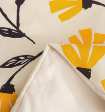 Load image into Gallery viewer, DaDa Bedding Yellow Fleur Floral Golden Orange Ivory Duvet Cover Set w/ Pillow Cases (18112)