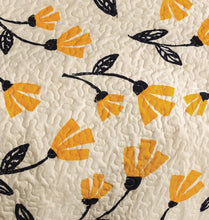Load image into Gallery viewer, DaDa Bedding Yellow Fleur Floral Golden Orange Ivory Cream Scalloped Bedspread Set (18112)