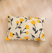 Load image into Gallery viewer, DaDalogy Bedding Yellow Fleur Floral Golden Orange Ivory Botanical Quilted Scalloped Pillow Sham (18112)