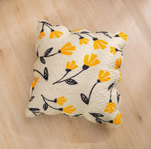 Load image into Gallery viewer, DaDa Bed in a Bag Bundle Set - Yellow Fleur Botanical Ivory Tan Floral Bedding Set (18112)