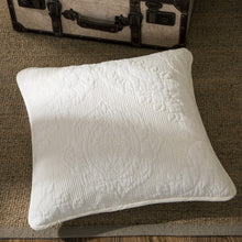 Load image into Gallery viewer, Tache Cotton Ivory White Paisley Damask Matelassé Powder Snow Cushion Covers / Euro Sham (JHW-643)