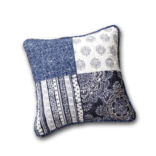 Load image into Gallery viewer, DaDa Bedding Set of 2-Pieces Bohemian Denim Blue Elegance Throw Pillow Covers - 18” x 18" (JHW660)
