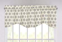 Load image into Gallery viewer, DaDa Bedding Ivory Blue Elegance Mini Medallions Floral Window Curtain Valance - 18" x 52" (JHW-660)