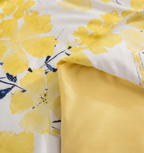 Load image into Gallery viewer, Tache Microfiber Watercolor Tropical Floral Yellow Blue Duvet Cover (JHW-841)