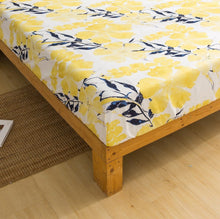 Load image into Gallery viewer, Tache Microfiber Watercolor Tropical Floral Yellow Blue Fitted Sheet / Flat Sheet (JHW-841)