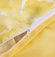 Load image into Gallery viewer, Tache Microfiber Watercolor Tropical Floral Yellow Blue Duvet Cover (JHW-841)