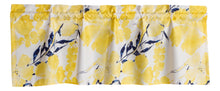 Load image into Gallery viewer, Tache Microfiber Watercolor Tropical Floral Yellow Blue Window Treatment Valance (JHW-841)