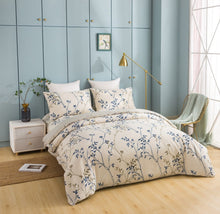 Load image into Gallery viewer, Tache Poplin Cotton Elegant Leaf Vine Cream Beige Duvet Cover (JHW-842)