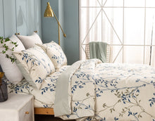 Load image into Gallery viewer, Tache Poplin Cotton Elegant Leaf Vine Cream Beige Duvet Cover (JHW-842)