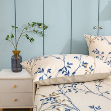 Load image into Gallery viewer, Tache Poplin Cotton Elegant Leaf Vine Cream Beige Fitted Sheet / Flat Sheet (JHW-842)