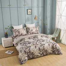 Load image into Gallery viewer, Tache Microfiber Abstract Wispy Leaf Taupe Grey Duvet Cover (JHW-843)