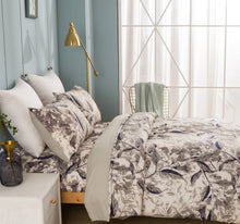 Load image into Gallery viewer, Tache Microfiber Abstract Wispy Leaf Taupe Grey Duvet Cover (JHW-843)