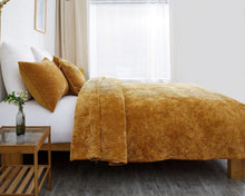 Load image into Gallery viewer, Tache Velvet Dreams Melted Gold Plush Waves Cushion Covers / Euro Sham (JHW-852Y)
