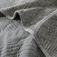 Load image into Gallery viewer, Tache Plush Dreams Dark Taupe Chocolate Waves Velvet Quilt Set (JHW-852BR)