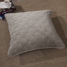 Load image into Gallery viewer, Tache Velvet Dreams Sand Taupe Beige Plush Diamond Tufted Cushion Covers / Euro Sham (JHW-853B)