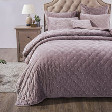 Load image into Gallery viewer, Tache Plush Dreams Purple Mauve Tufted Velvet Quilt Set (JHW-853P)