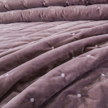Load image into Gallery viewer, Tache Plush Dreams Purple Mauve Tufted Velvet Quilt Set (JHW-853P)