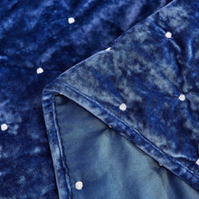 Load image into Gallery viewer, Tache Plush Dreams Dark Royal Blue Tufted Velvet Quilt Set (JHW-853DB)