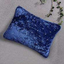 Load image into Gallery viewer, Tache Velvet Dreams Dark Blue Plush Diamond Tufted Pillow Sham (JHW-853DB)