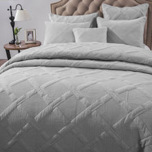 Load image into Gallery viewer, Tache Cotton Light Grey Silver Soothing Pastel Cushion Covers / Euro Sham (JHW-862)