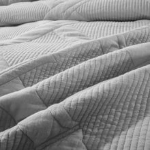 Load image into Gallery viewer, Tache Soothing Pastel Silver Diamond Stitch Light Gray Cotton Quilt Set (JHW-862)