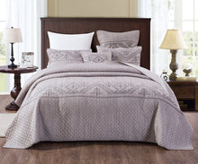 Load image into Gallery viewer, DaDa Bedding Whimsical Lavender Grey Cottage Soft Quilted Coverlet Bedspread Set (JHW866)