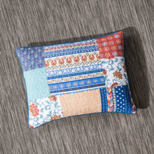 Load image into Gallery viewer, DaDa Bedding Bohemian Vibes Mediterranean Blue Patchwork Floral Pillow Sham (JHW878)