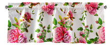 Load image into Gallery viewer, DaDa Bedding Romantic Roses Pink Floral Window Curtain Valance - 18" x 52" (JHW-879)