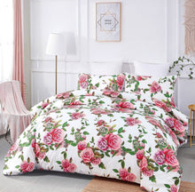 Load image into Gallery viewer, DaDa Bedding Romantic Roses Lovely Spring Pink Floral Duvet Cover Set w/ Pillow Cases (JHW-879)
